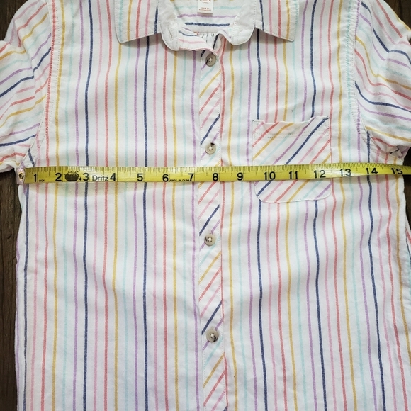 Cat & Jack Stripe Cotton Long Sleeve Button Blouse Girls Sz L - Picture 6 of 7